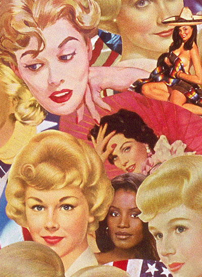 Appropriating vintage illustration Sally Edelstein's collage blends ethnic stereotypes used in beauty ads of 50's 60's
