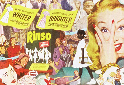 Surrounded by the upheaval of Civil Rights Movement, Mid Century Women were shown troubled by achieving a whiter wash 