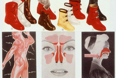 Don't forget your galoshes.Preparing for a Nuclear winter is the subject of Sally Edelstein's collage composed of 50's 60's vintage illustrations 